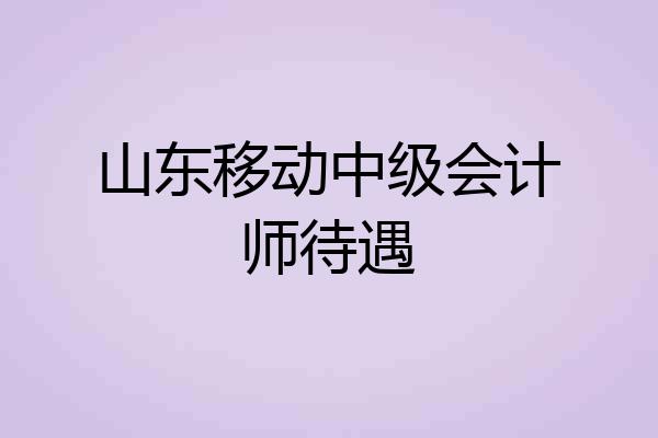 山东移动中级会计师待遇