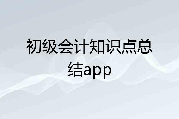 初级会计知识点总结app