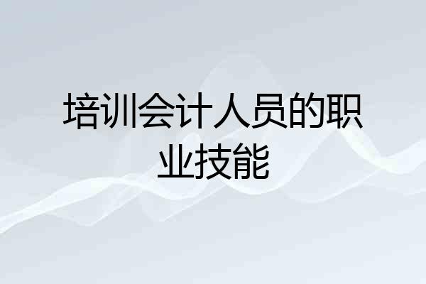 培训会计人员的职业技能