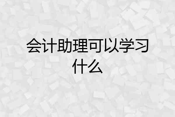 会计助理可以学习什么