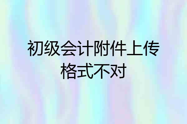 初级会计附件上传格式不对