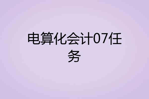 电算化会计07任务