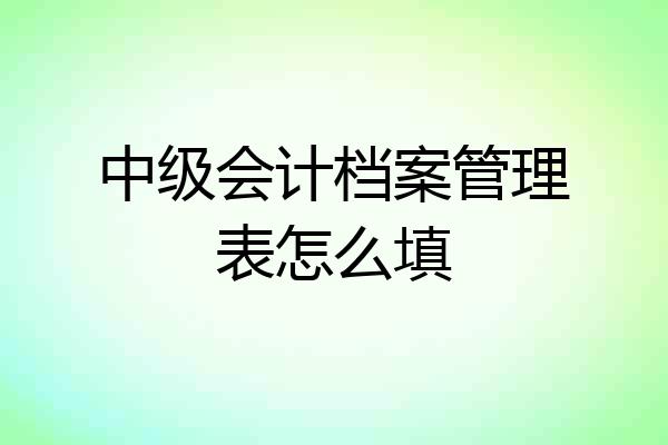 中级会计档案管理表怎么填