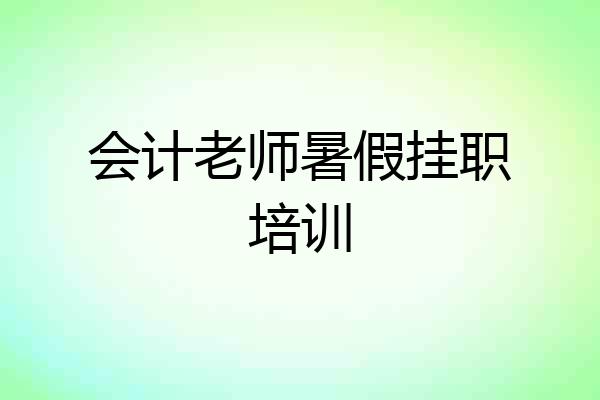 会计老师暑假挂职培训