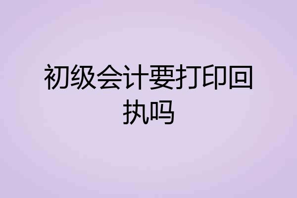 初级会计要打印回执吗