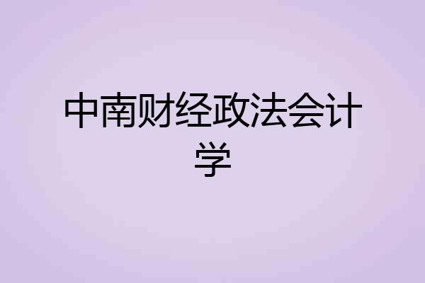 中南财经政法会计学