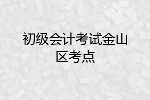 初级会计考试金山区考点