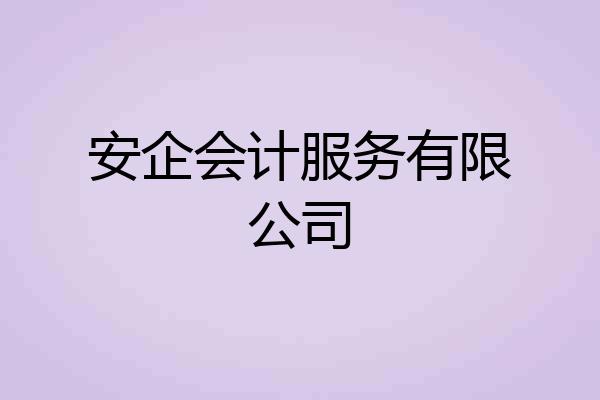 安企会计服务有限公司