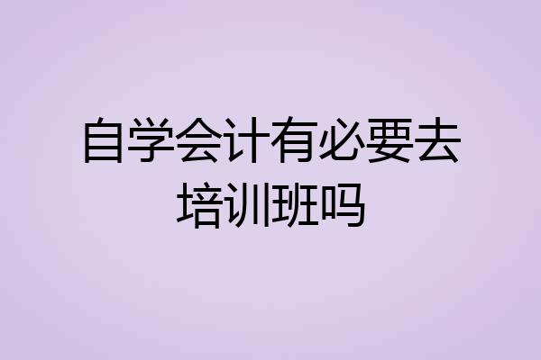 自学会计有必要去培训班吗