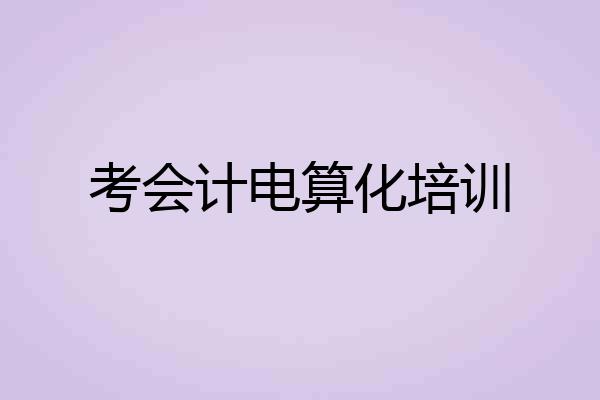 考会计电算化培训