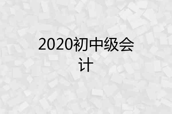 2020初中级会计