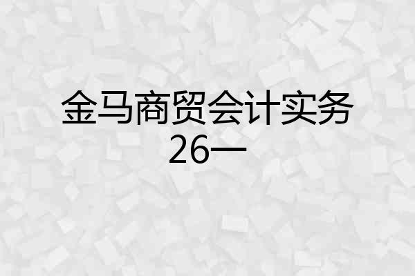 金马商贸会计实务26一