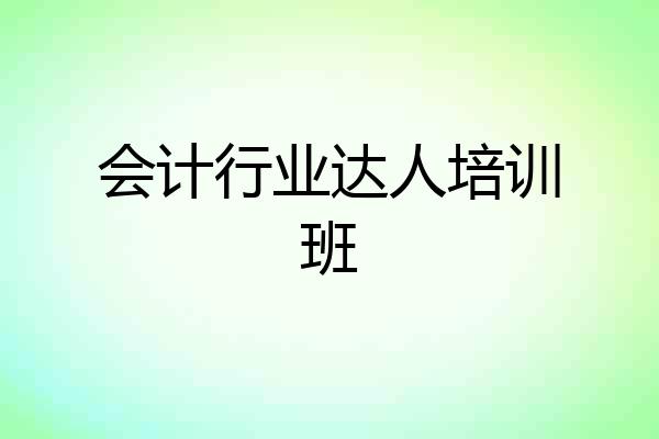 会计行业达人培训班