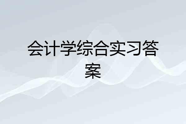 会计学综合实习答案