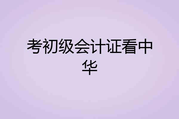 考初级会计证看中华