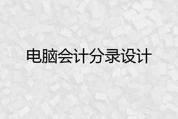 电脑会计分录设计