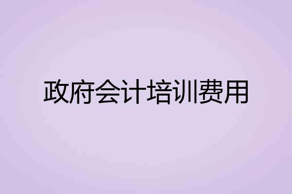政府会计培训费用