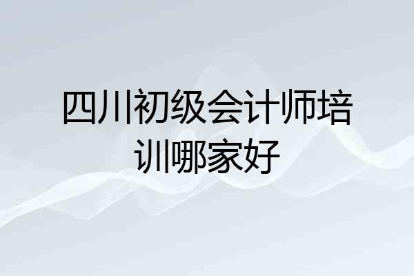 四川初级会计师培训哪家好