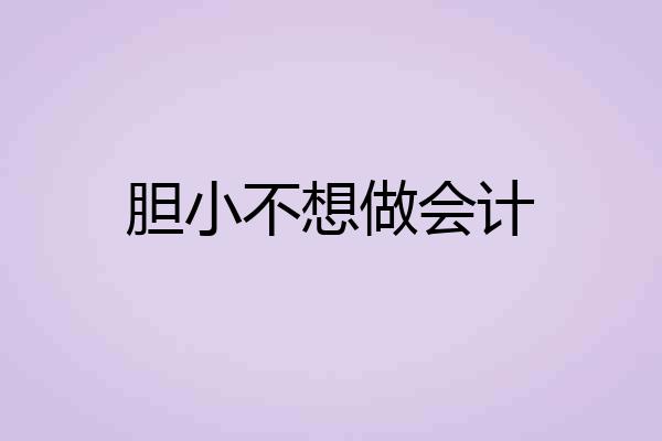胆小不想做会计