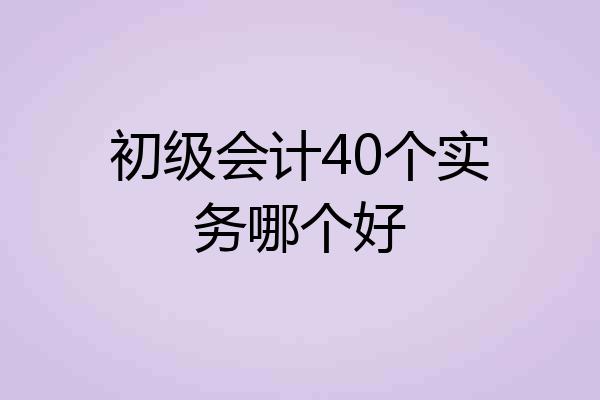 初级会计40个实务哪个好
