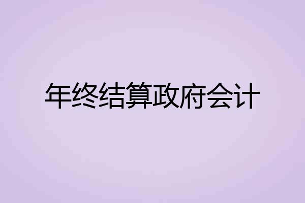 年终结算政府会计