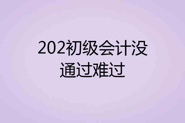 202初级会计没通过难过