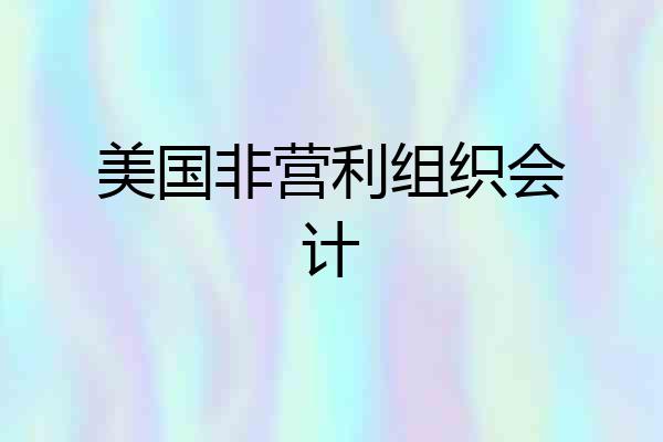 美国非营利组织会计