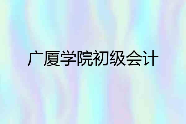 广厦学院初级会计