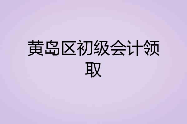黄岛区初级会计领取