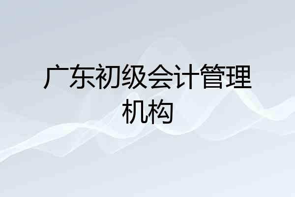 广东初级会计管理机构
