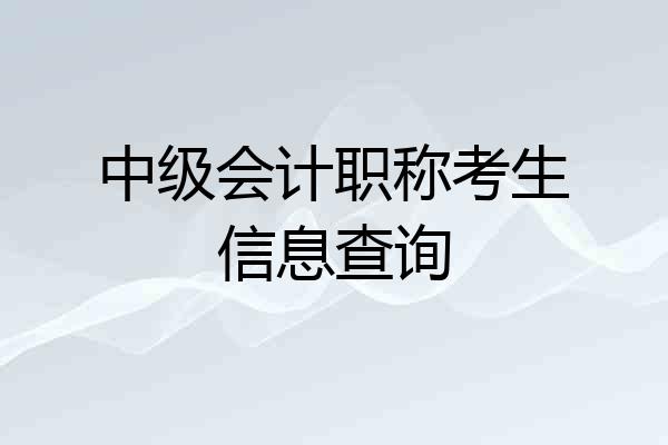 中级会计职称考生信息查询