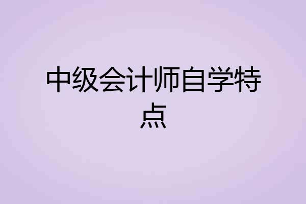 中级会计师自学特点