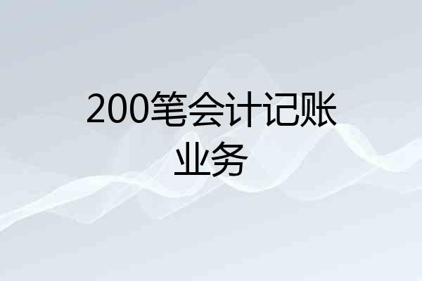 200笔会计记账业务
