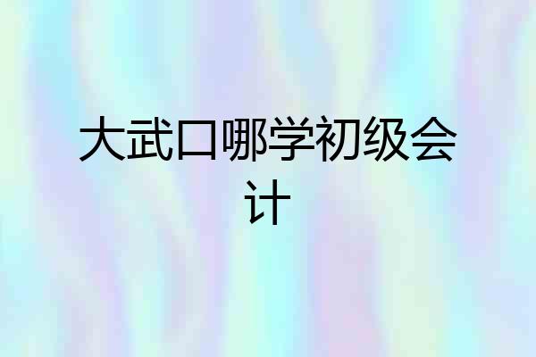 大武口哪学初级会计