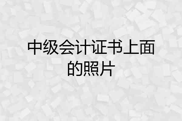 中级会计证书上面的照片