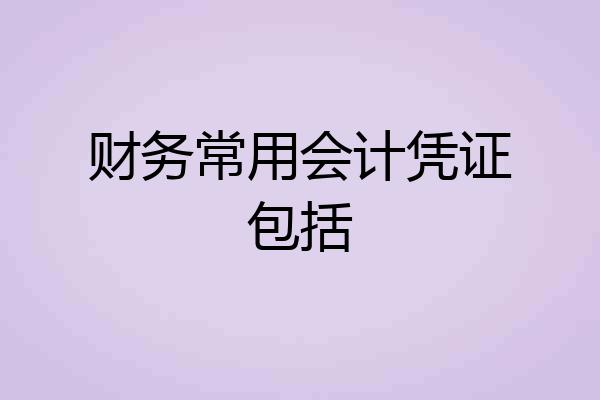 财务常用会计凭证包括
