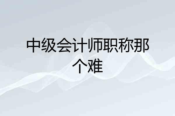 中级会计师职称那个难