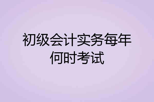 初级会计实务每年何时考试