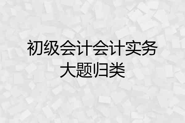 初级会计会计实务大题归类