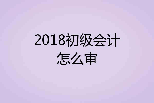 2018初级会计怎么审
