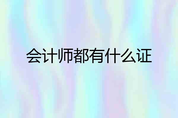 会计师都有什么证
