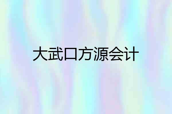 大武口方源会计