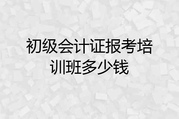 初级会计证报考培训班多少钱
