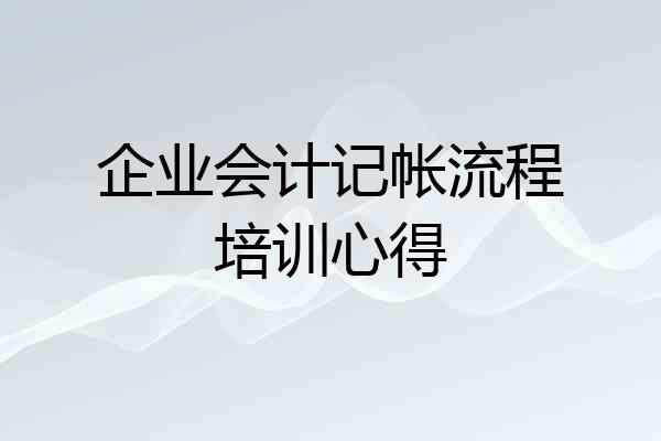 企业会计记帐流程培训心得