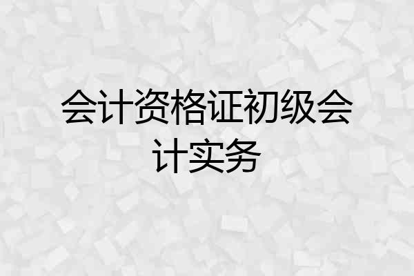 会计资格证初级会计实务