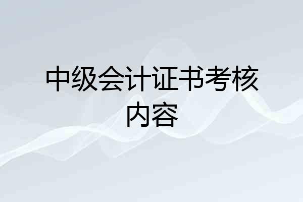 中级会计证书考核内容
