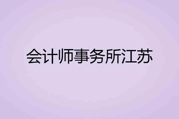 会计师事务所江苏