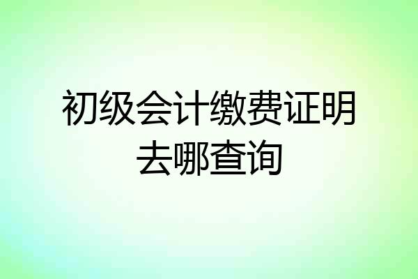 初级会计缴费证明去哪查询