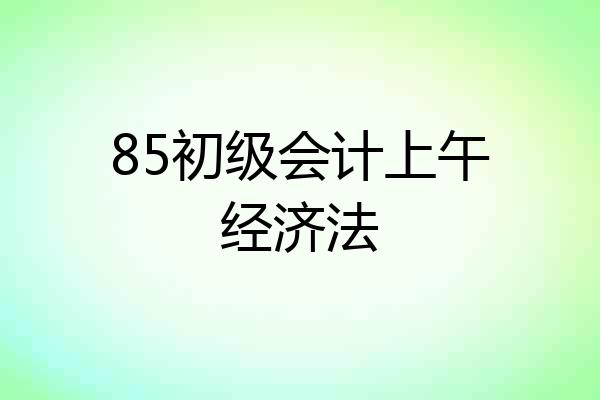 85初级会计上午经济法