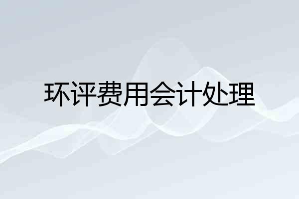 环评费用会计处理